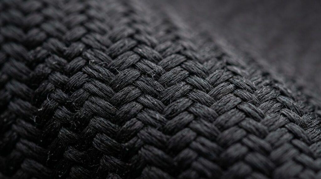 Close-up detailed shot of high-performance ballistic nylon f