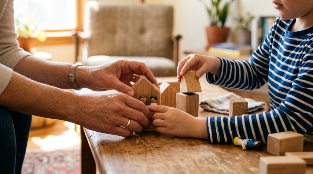 Close-up professional photograph of a parent and childs han